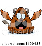 Happy Grinning Chubby Winged Buffalo