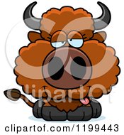 Cartoon Of A Drunk Buffalo Calf Royalty Free Vector Clipart