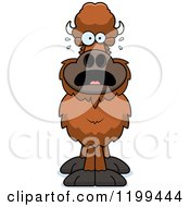 Cartoon Of A Scared Buffalo Royalty Free Vector Clipart
