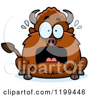 Cartoon Of A Scared Chubby Buffalo Royalty Free Vector Clipart