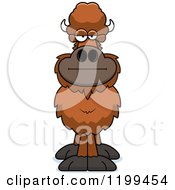 Cartoon Of A Bored Buffalo Royalty Free Vector Clipart