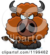 Cartoon Of A Sly Buffalo Calf Royalty Free Vector Clipart