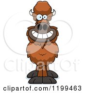 Cartoon Of A Grinning Buffalo Royalty Free Vector Clipart