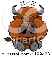Poster, Art Print Of Cute Sleeping Buffalo Calf