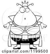 Cartoon Of A Black And White Surprised Martian Queen Royalty Free Vector Clipart