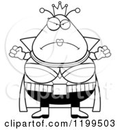 Cartoon Of A Black And White Mad Martian Queen Royalty Free Vector Clipart