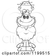 Cartoon Of A Black And White Drunk Buffalo Royalty Free Vector Clipart