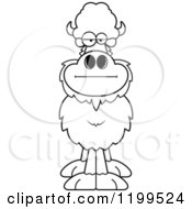 Cartoon Of A Black And White Bored Buffalo Royalty Free Vector Clipart