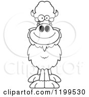 Cartoon Of A Black And White Happy Smiling Buffalo Royalty Free Vector Clipart