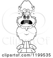 Cartoon Of A Black And White Scared Buffalo Royalty Free Vector Clipart