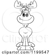 Cartoon Of A Black And White Drunk Moose Royalty Free Vector Clipart