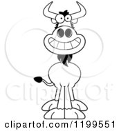 Cartoon Of A Black And White Grinning Wildebeest Royalty Free Vector Clipart