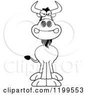 Cartoon Of A Black And White Mad Wildebeest Royalty Free Vector Clipart by Cory Thoman