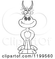 Cartoon Of A Black And White Drunken Antelope Royalty Free Vector Clipart