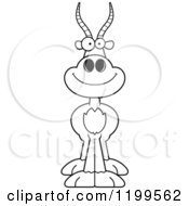 Cartoon Of A Black And White Happy Smiling Antelope Royalty Free Vector Clipart