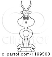 Cartoon Of A Black And White Surprised Antelope Royalty Free Vector Clipart