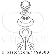 Cartoon Of A Black And White Dreaming Antelope Royalty Free Vector Clipart