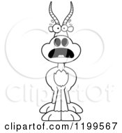 Cartoon Of A Black And White Scared Antelope Royalty Free Vector Clipart