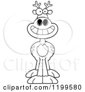 Cartoon Of A Black And White Grinning Deer Royalty Free Vector Clipart