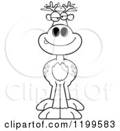 Cartoon Of A Black And White Drunk Deer Royalty Free Vector Clipart