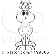 Cartoon Of A Black And White Surprised Deer Royalty Free Vector Clipart