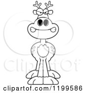 Cartoon Of A Black And White Mad Deer Royalty Free Vector Clipart