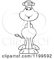 Cartoon Of A Black And White Surprised Camel Royalty Free Vector Clipart by Cory Thoman