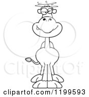 Cartoon Of A Black And White Drunk Camel Royalty Free Vector Clipart by Cory Thoman