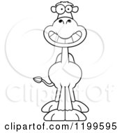 Cartoon Of A Black And White Grinning Camel Royalty Free Vector Clipart by Cory Thoman
