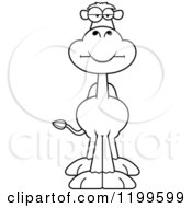 Cartoon Of A Black And White Bored Or Annoyed Camel Royalty Free Vector Clipart by Cory Thoman