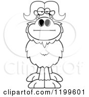 Cartoon Of A Black And White Bored Or Skeptical Ox Royalty Free Vector Clipart