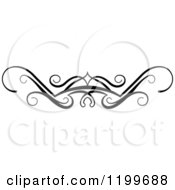 Clipart Of A Black And White Swirl Border Flourish Design Element Royalty Free Vector Illustration