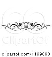 Clipart Of A Black And White Swirl Border Flourish Design Element 2 Royalty Free Vector Illustration