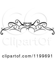 Clipart Of A Black And White Swirl Border Flourish Design Element 3 Royalty Free Vector Illustration