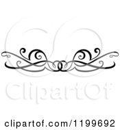 Clipart Of A Black And White Swirl Border Flourish Design Element 4 Royalty Free Vector Illustration