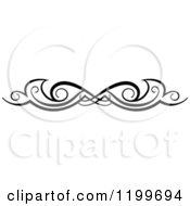 Clipart Of A Black And White Swirl Border Flourish Design Element 6 Royalty Free Vector Illustration