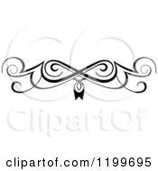 Clipart Of A Black And White Swirl Border Flourish Design Element 7 Royalty Free Vector Illustration