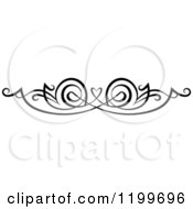 Clipart Of A Black And White Swirl Border Flourish Design Element 8 Royalty Free Vector Illustration
