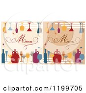 Poster, Art Print Of Beverage Menu Covers With Jars Bottles And Glasses