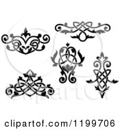 Poster, Art Print Of Black And White Ornate Floral Victorian Design Elements 2