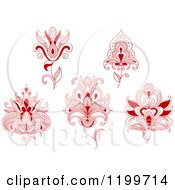 Poster, Art Print Of Red Henna Flowers 2