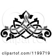 Clipart Of A Black And White Ornate Floral Victorian Design Element 12 Royalty Free Vector Illustration