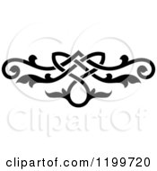 Clipart Of A Black And White Ornate Floral Victorian Design Element 11 Royalty Free Vector Illustration
