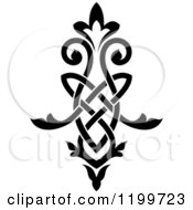 Clipart Of A Black And White Ornate Floral Victorian Design Element 14 Royalty Free Vector Illustration