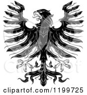 Poster, Art Print Of Black And White Heraldic Eagle With Open Wings