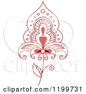 Clipart Of A Red Henna Flower 7 Royalty Free Vector Illustration