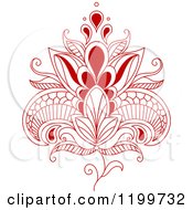 Clipart Of A Red Henna Flower 8 Royalty Free Vector Illustration