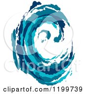 Blue Painted Curling Wave 3