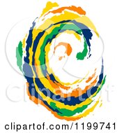 Clipart Of A Colorful Painted Curling Wave 3 Royalty Free Vector Illustration