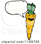 Cartoon Of A Carrot Speaking Royalty Free Vector Illustration by lineartestpilot